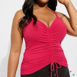 🎊Torrid Super Soft Rib V-Neck Drawstring Crop Tank